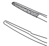 Пинцет для завязывания нитей по Макферсону, длинный, изогнутый по радиусу
